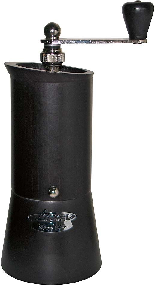 Ruční mlýnek doutníkového tvaru má zásobník na umletou kávu skrytý uvnitř. Cena 899 Kč. 