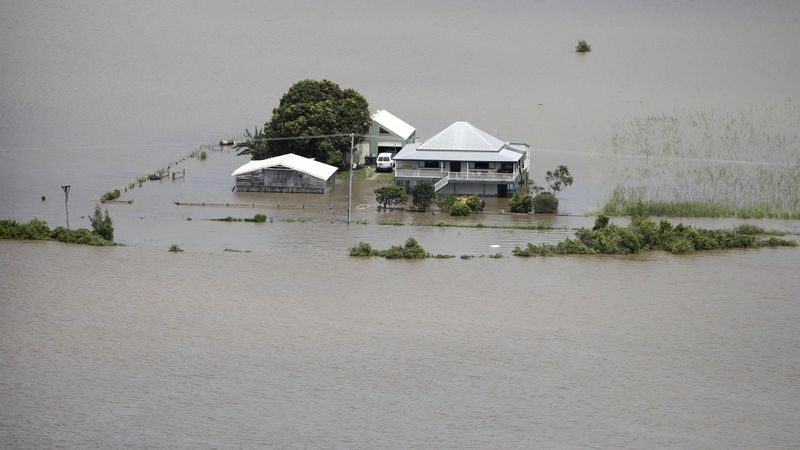 Zaplavený dům v australském Lawrence