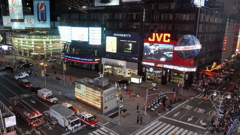 Evakuované náměstí Times Square v New Yorku