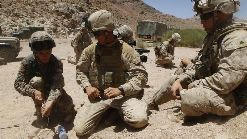 Američtí a jordánští vojáci při společném cvičení