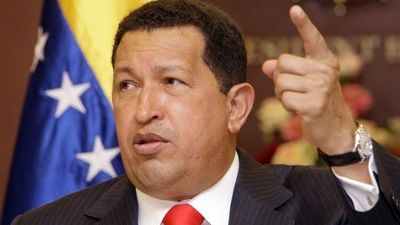 Venezuelský prezident Hugo Chávez odpovídá na dotazy novinářů.