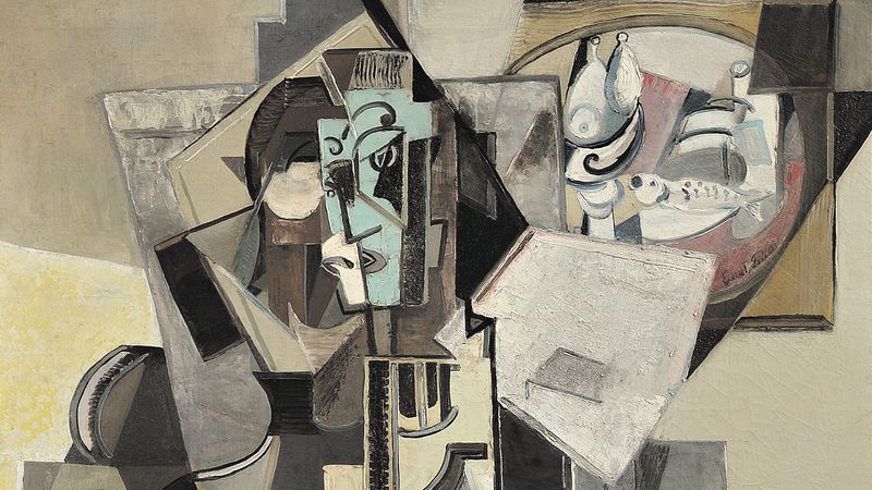 Obraz Malíř Emila Filly (výřez) by mohl příští týden obsadit první příčku v řebříčku cen českého kubismu.