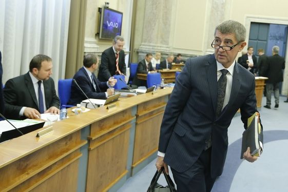 Ministr financí Andrej Babiš na středečním jednání vlády