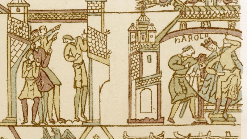 Halleyova kometa byla zaznamenána na tapisérii z Bayeux v roce 1066 jako zlé znamení.