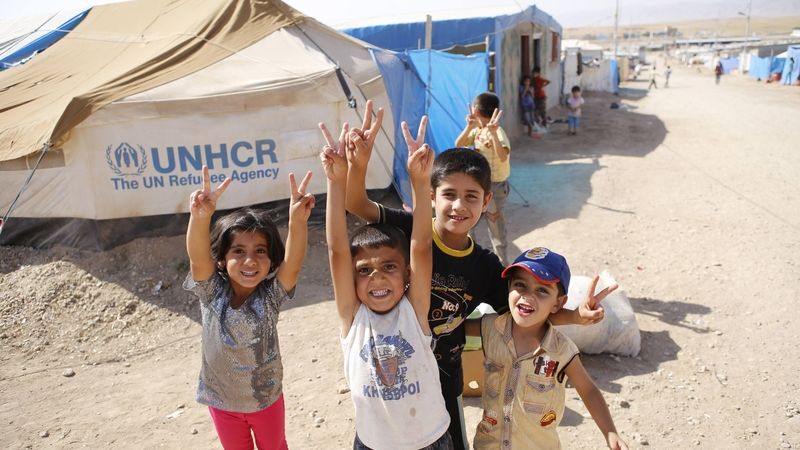 Syrské děti v uprchlickém táboře na severu Iráku