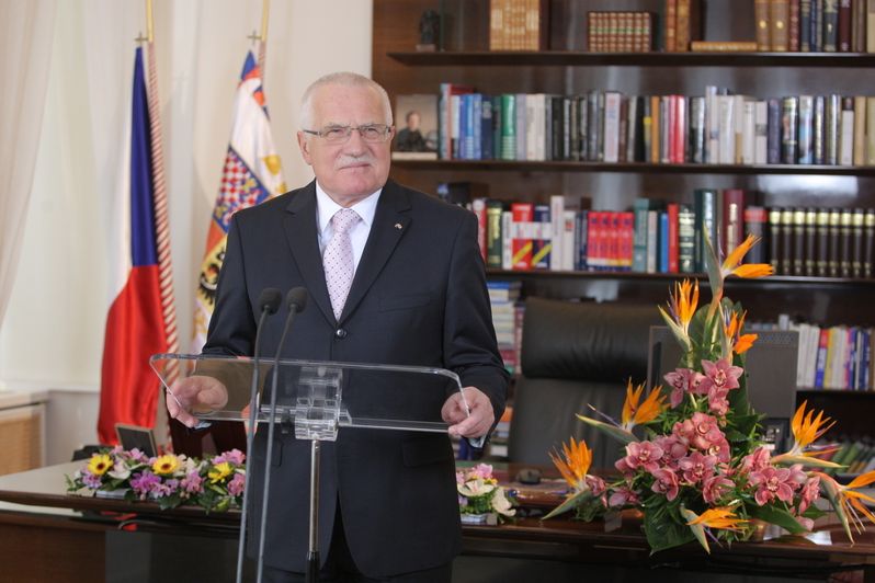 Prezident Václav Klaus před svým novoročním projevem