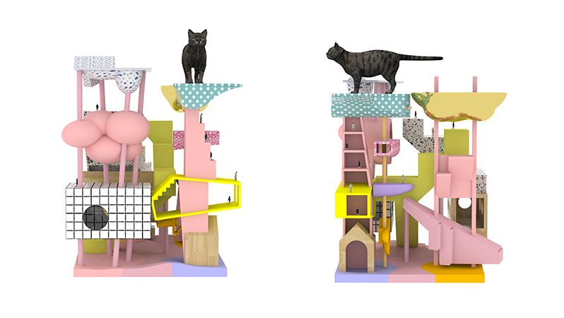 Vizualizace dokládá zamýšlenou podobu domova pro kočky.
