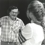 Jan Kačer během zkoušek inscenace Loupežník (1986), Státní divadlo Ostrava
