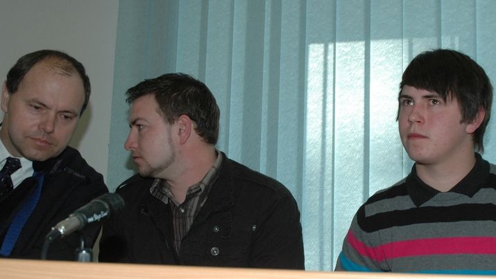 Obžalovaní Václav Boublík (vpravo) a Jiří Miškovič (uprostřed)