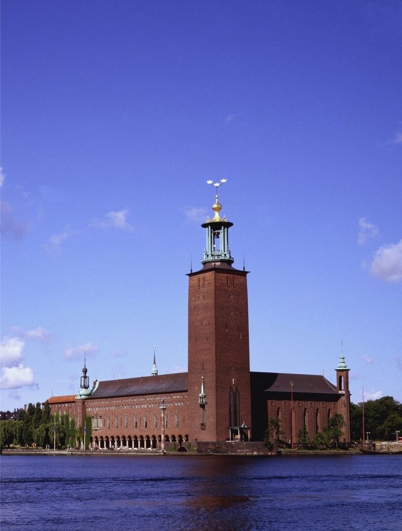 Vyhlídková věž City Hall ve Stockholmu.