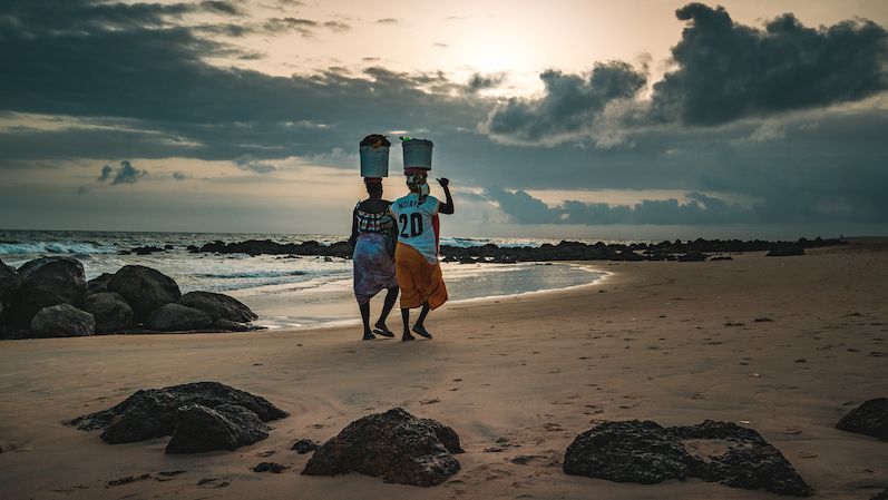 Senegalská pohoda na pláži.