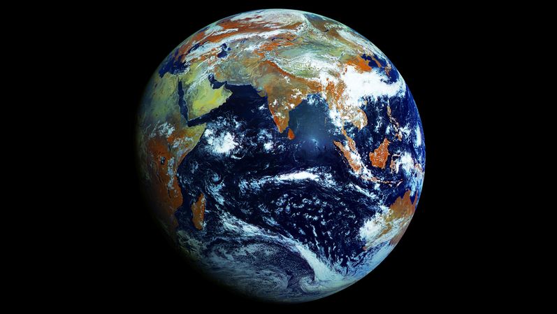 Fotografie Země pořízená satelitem Electro-L