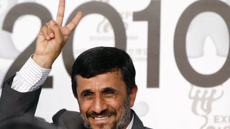 Íránský prezident Mahmúd Ahmadínežád na výstavě Expo