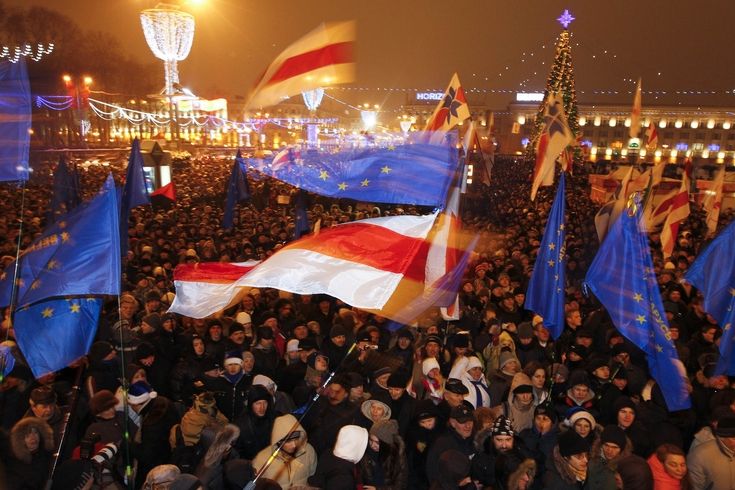 Na demonstraci v Minsku se sešlo asi 40 tisíc lidí
