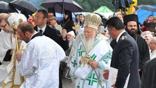 Nejvyšší autorita pravoslavné církve patriaracha Bartoloměj v Mikulčicích