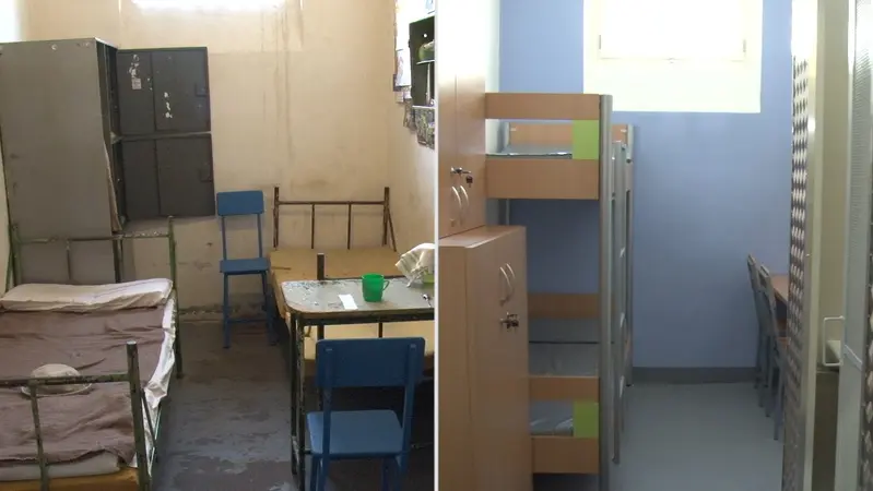 Nove Cely Na Pankraci Modre Vymalovano Na Zemi Koberec A Stolni