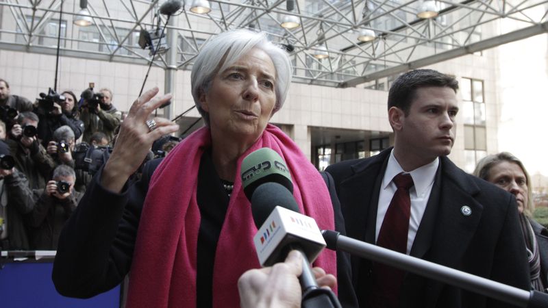 Šéfka Mezinárodního měnového fondu Christine Lagardeová při příjezdu na jednání ministrů financí