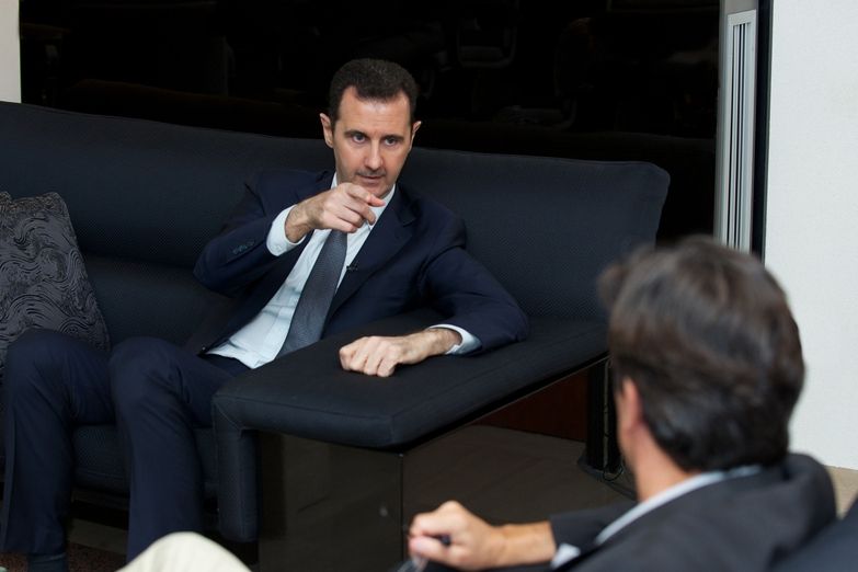 Syrský prezident Bašár Asad během rozhovoru s redaktorem Le Figaro