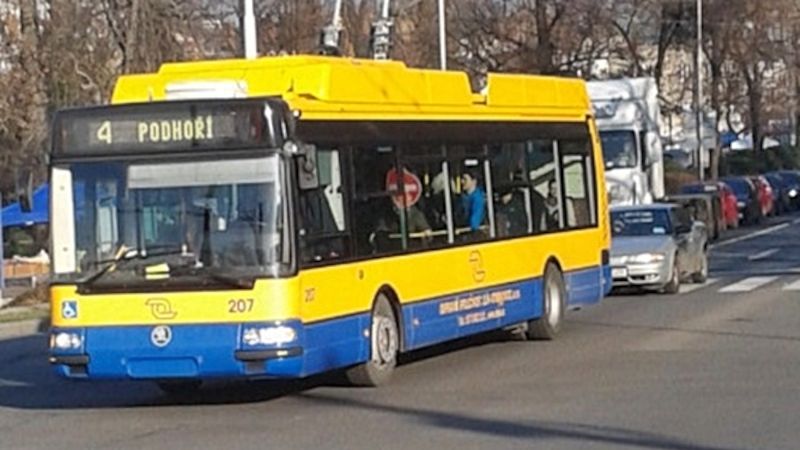 Trolejbusová linka č. 4 Podhoří. 