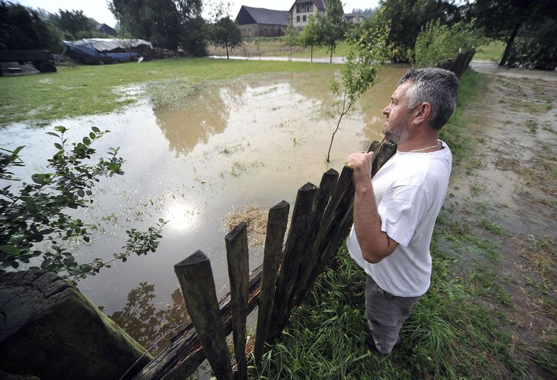 Voda v Přísece na Jihlavsku zaplavila několik domů.