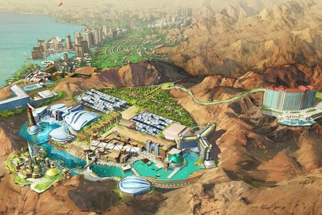 Návrh resortu společnosti Rubicon Holding Group odkrývá velký zábavní park na břehu Rudého moře. 