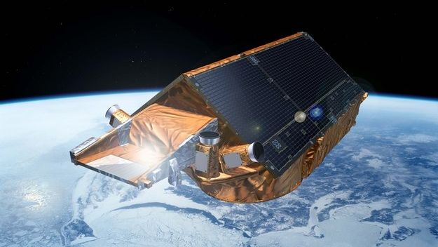 Radarový systém družice CryoSat dokáže zjistit tloušťku ledu i tvar povrchu ledové pokrývky.