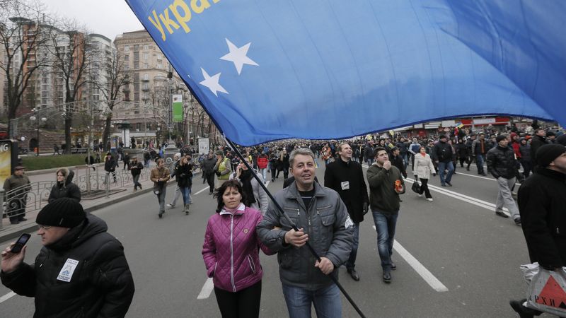 Protivládní demonstrace v Kyjevě
