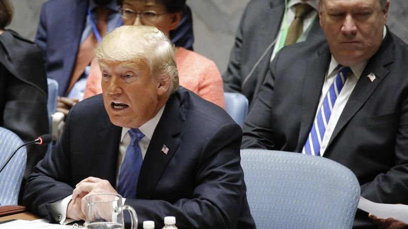 Americký prezident Donald Trump na zasedání Rady bezpečnosti OSN