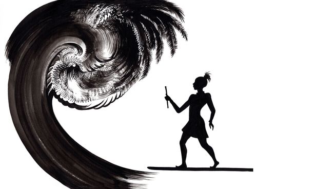 Jedna z ilustrací Veroniky Holcové ke knize Markéty Pilátové Tsunami blues