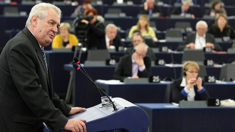 Prezident Miloš Zeman v Evropském parlamentu