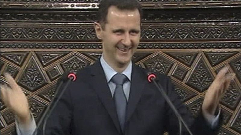 Syrský prezident Bašár Asad v parlamentu