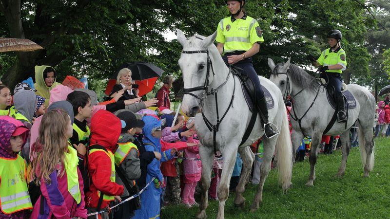 Děti zaujaly nejvíce policejní koně.