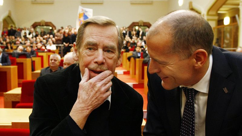 Exprezident Václav Havel se Zdeňkem Tůmou (TOP 09)