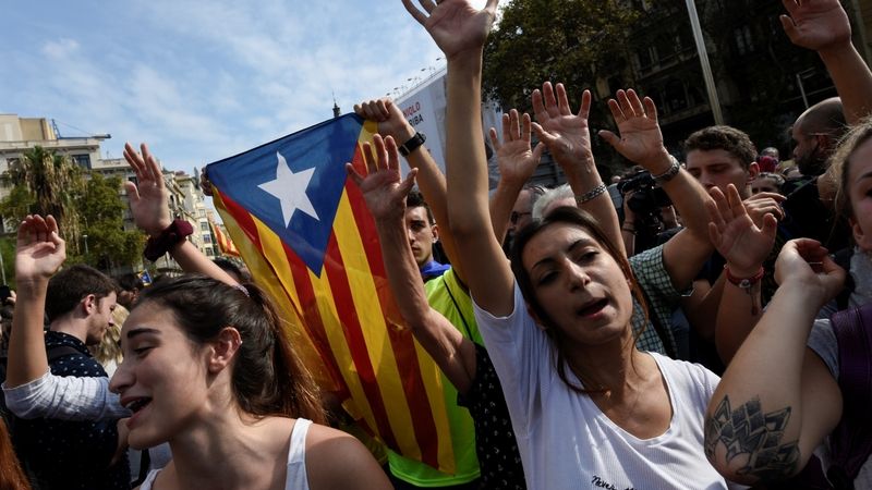 Demonstrace za samostatnost Katalánska v Barceloně v loňském roce