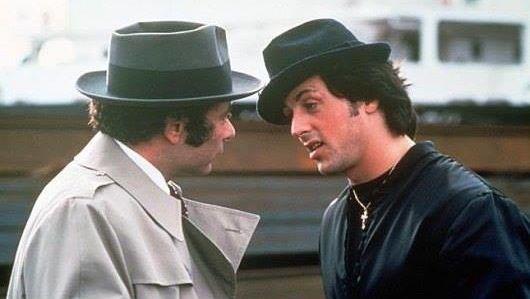 Burt Young a Sylvester Stallone během natáčení Rockyho
