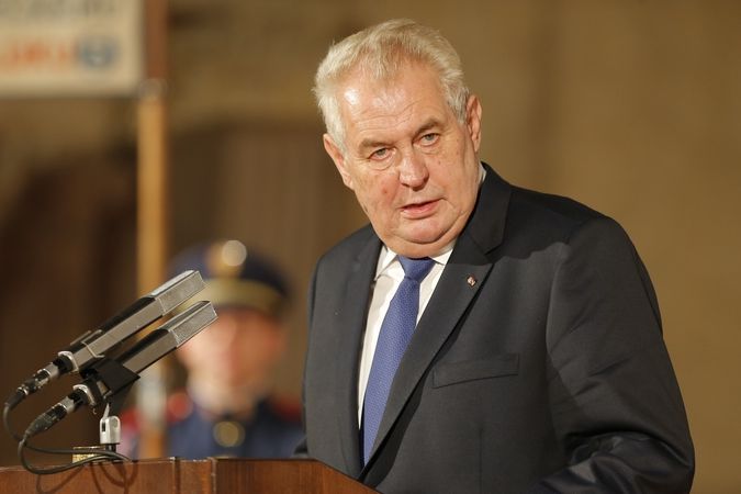 Prezident Miloš Zeman při projevu před slavnostním předáváním státních vyznamenání