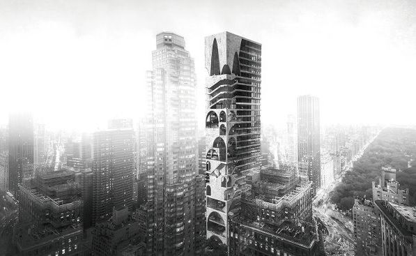 Mrakodrap charakteristický četnými oblouky na povrchu začlenil do Newyorské části Manhattan tým čísnkých architektů ve složení Wen-ťia Li, Žan Chuo, Ťing Ťü. Návrh nese název Arch SKyscraper.