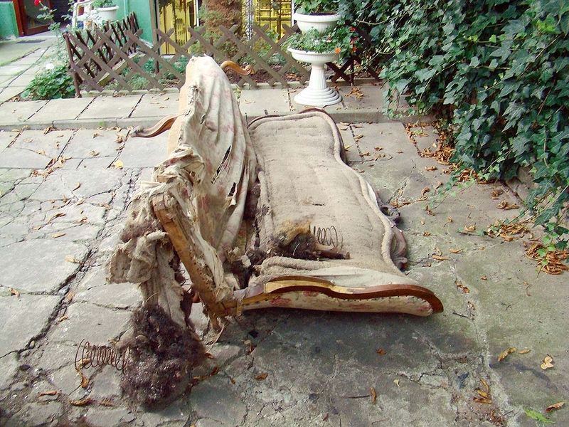 Starožitná lavice byla v zoufalém stavu. A to už si jednou opravou v minulosti prošla.