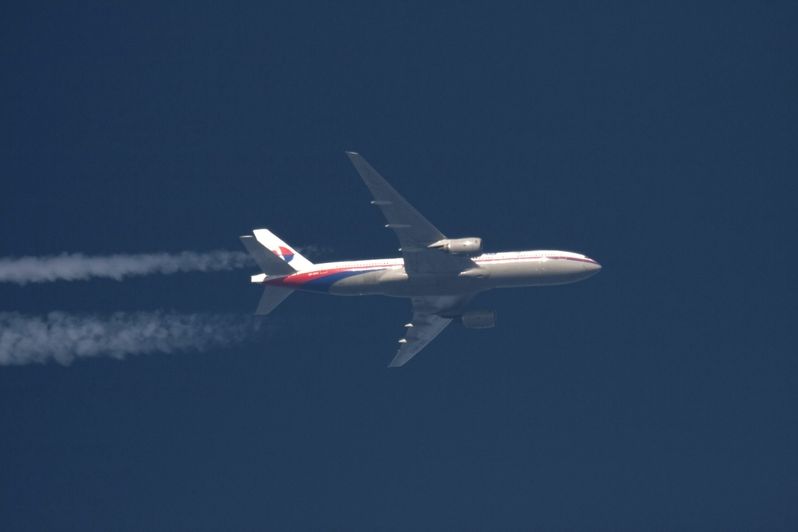 Boeing 777 společnosti Malaysian Airlines nad Polskem, archivní snímek