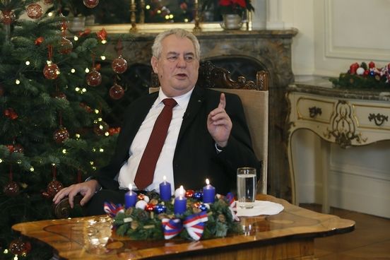 Prezident Miloš Zeman při vánočním projevu z Lán 