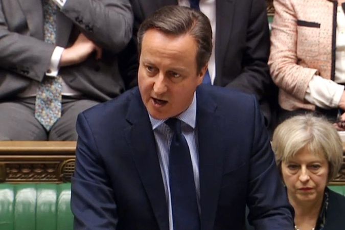 Britský premiér David Cameron během projevu v Dolní sněmovně. 