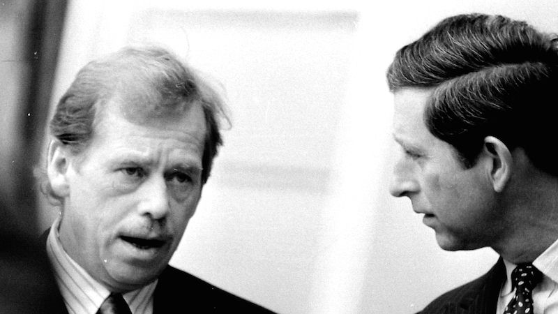 Václav Havel s princem Charlesem v roce 1991