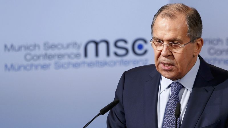 Ruský ministr zahraničí Sergej Lavrov na bezpečnostní konferenci v Mnichově