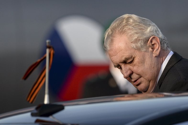 Miloš Zeman po příletu do Moskvy