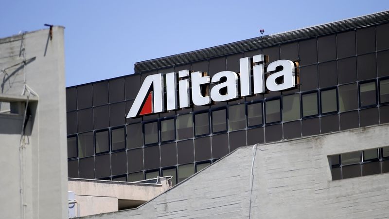 Centrála společnosti Alitalia na letišti Fiumicino v Římě.
