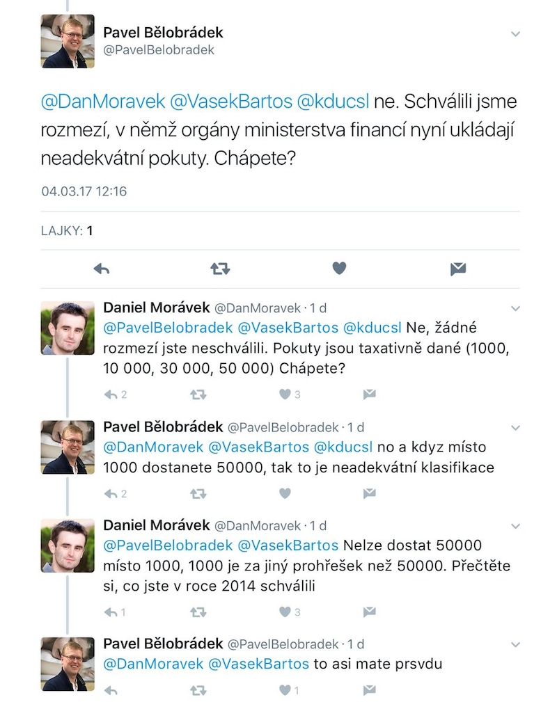 Předseda KDU-ČSL Pavel Bělobrádek na twitteru odkrývá svojí neznalost.