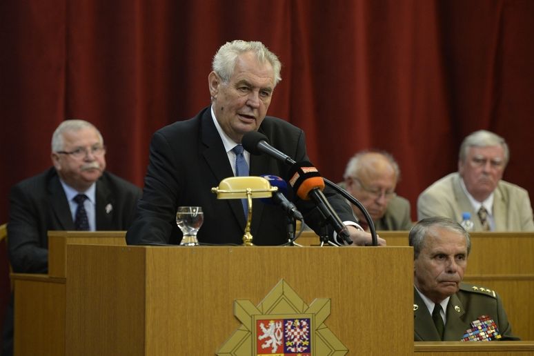 Prezident Miloš Zeman hovořil k delegátům desátého sjezdu Českého svazu bojovníků za svobodu.