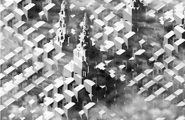 Dílo s názvem Zapomenuté pomníky: Utopická budoucnost urbanizace (The Forgotten Memorials: The Utopian Future of Urbanization) vytvořila dvojice amerických designérů Čung-chan Chuang a Wen Ču.