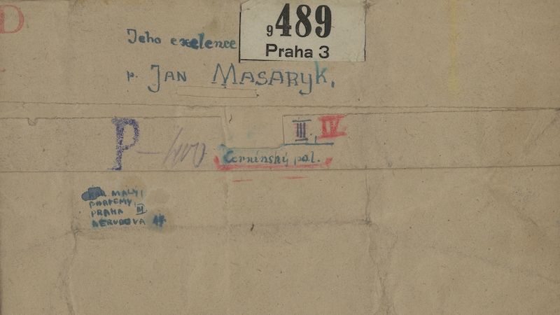 Obálka s výbušninou odeslaná Janu Masarykovi měla chybnou adresu.