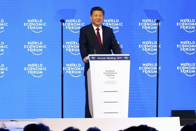 Čínský prezident Si Ťin-pching v Davosu